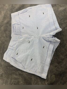 Vineyard Vines Shorts Womens Size 6 Blue White Stripe Seersucker 3.5 Inch Preppy